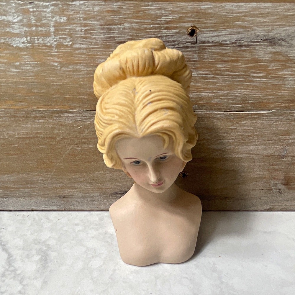 Ceramic Woman Dolling Making - 4 in Tall 2.5in Long - Blonde